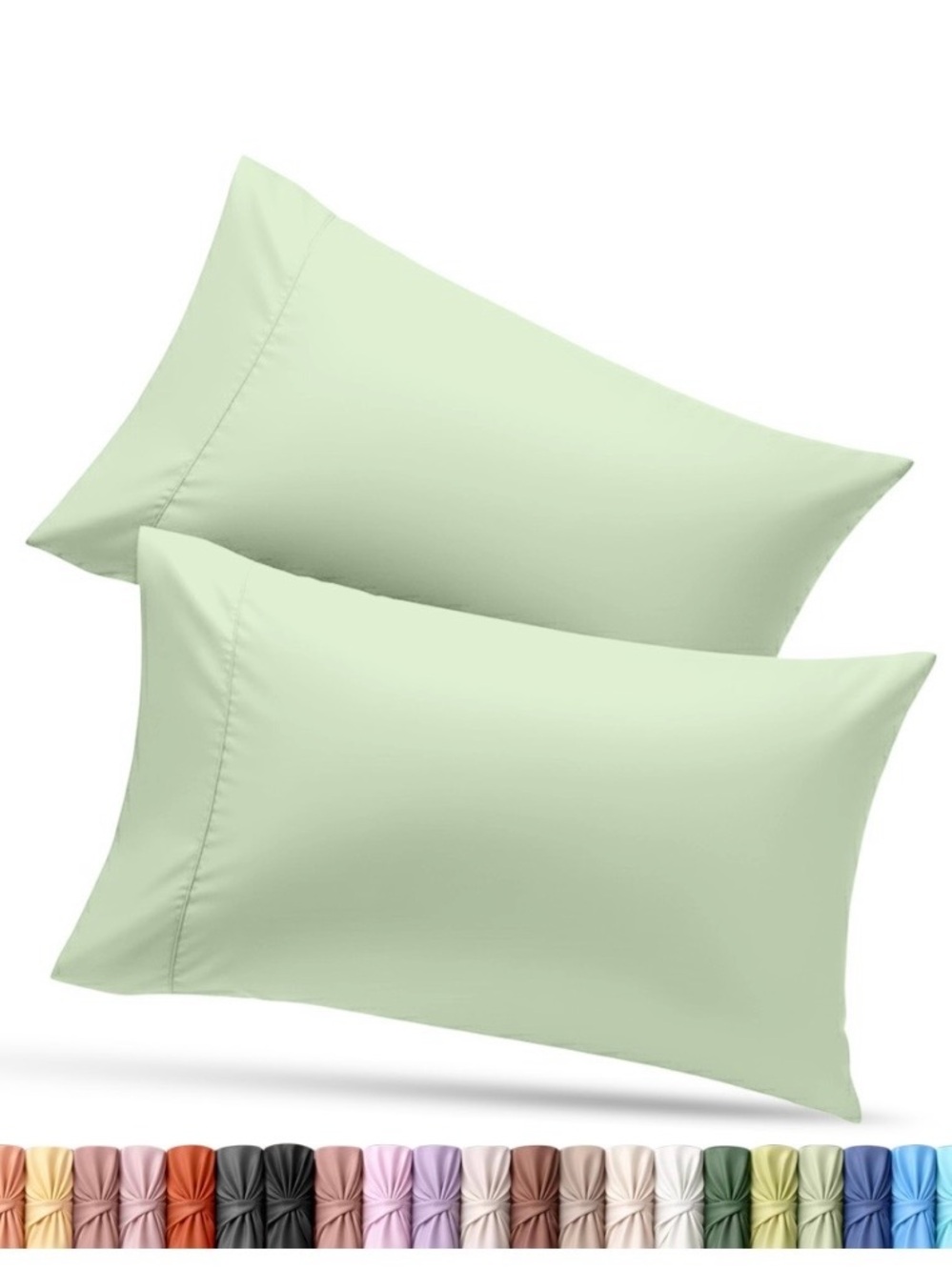 Set of Soft Brushed Microfiber Pillowcases QUEEN 30x20” SAGE GREEN